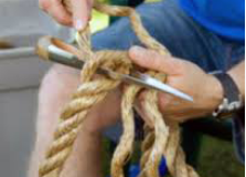 Traditional rope splicing with a marlin spike