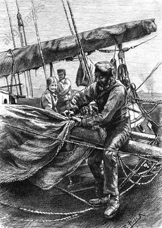 Setting a traditional sail