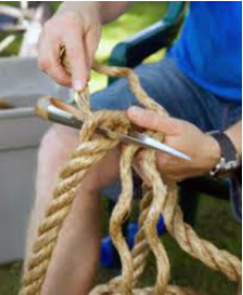 Traditional rope splicing with a marlin spike
